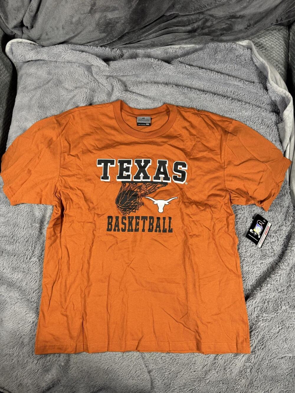 Texas Longhorns Shirt Mens 2XL Orange NCAA Basketball Colosseum Graphic Tee
